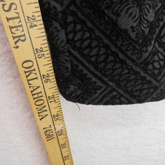Chicos Pants Womens Med Black Gray Textured Damask Slim Tuxedo‎ Stretch Pull On - Picture 9 of 9